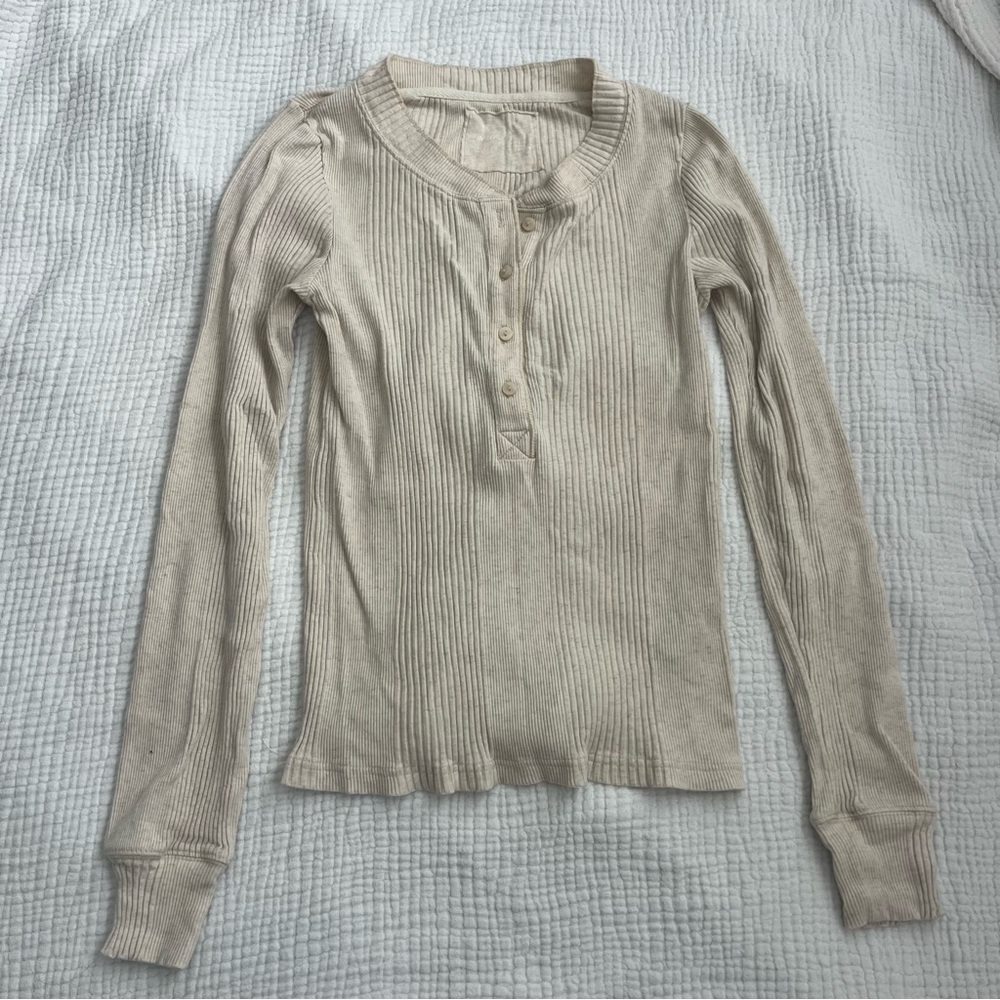 Aerie Cream Henley